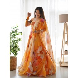 Shinning like a sun organza anarkali